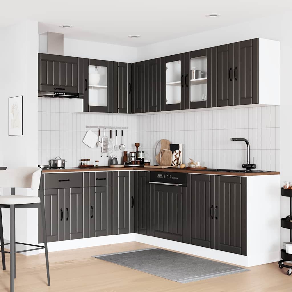 11 Peças armário de cozinha conjunto lucca preto