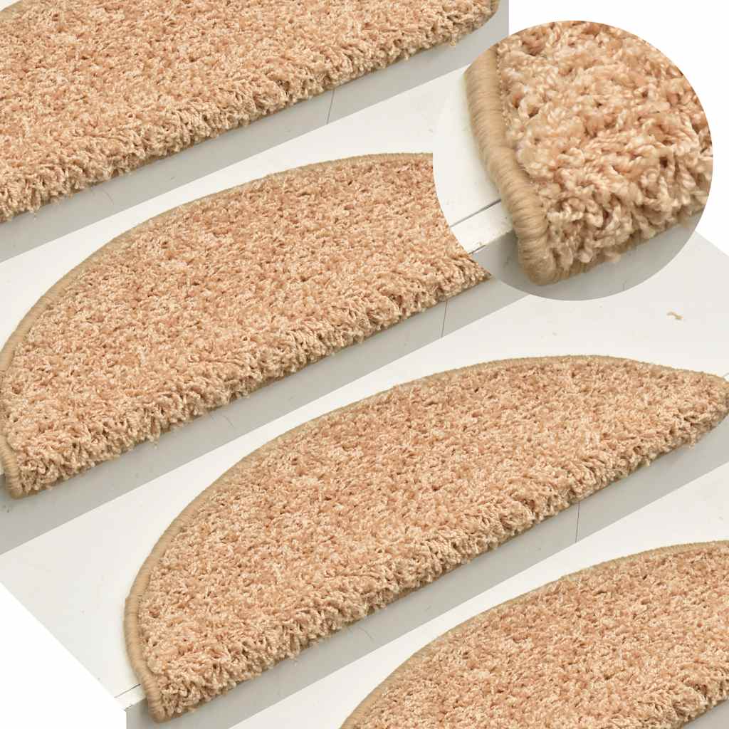 Tapetes de escada 15 peças 65x21x4 cm dourados semicirculares grandes