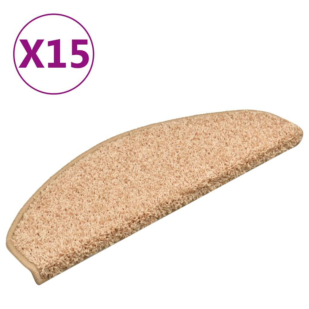 Tapetes de escada 15 peças 65x21x4 cm dourados semicirculares grandes