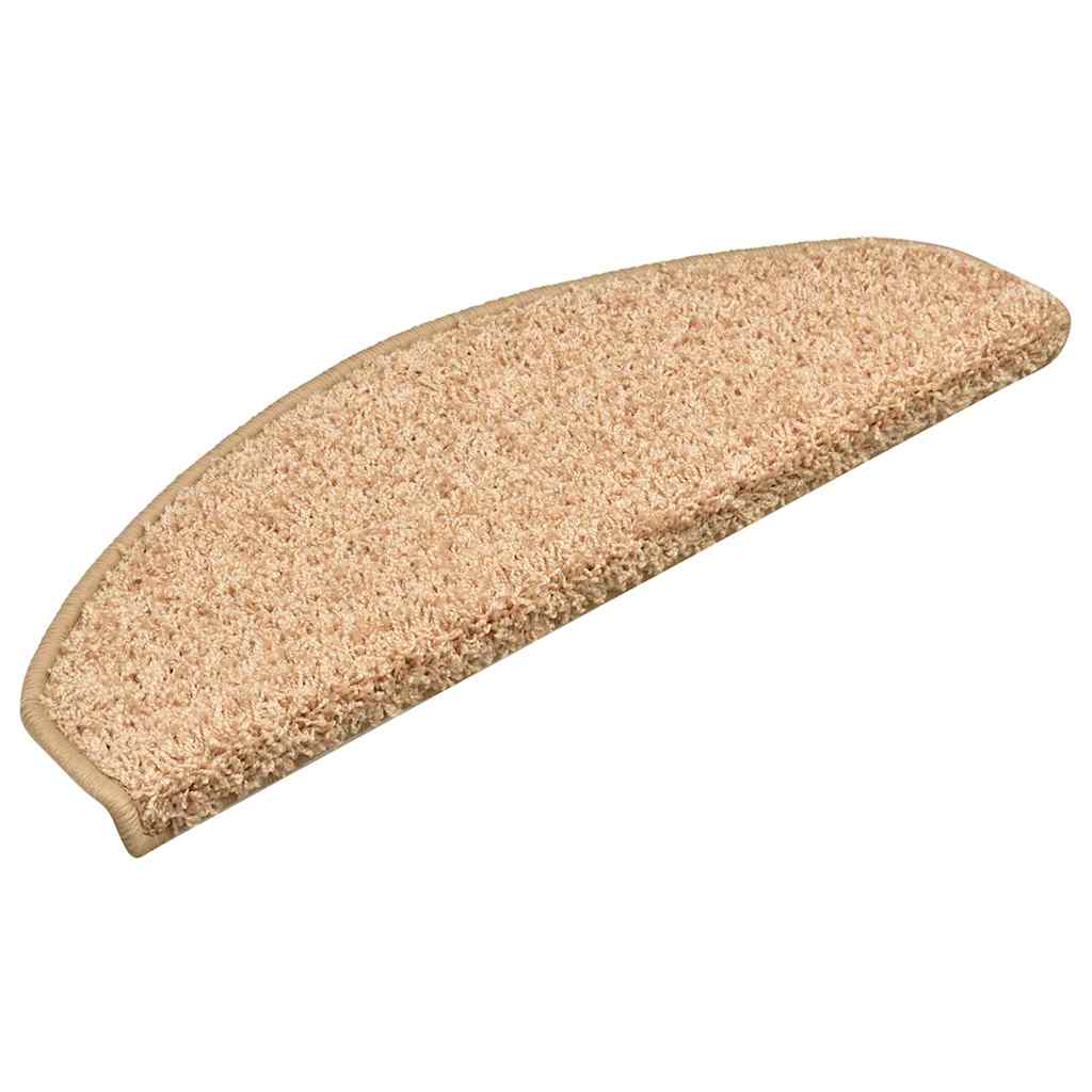 Tapetes de escada 15 peças 65x21x4 cm dourados semicirculares grandes