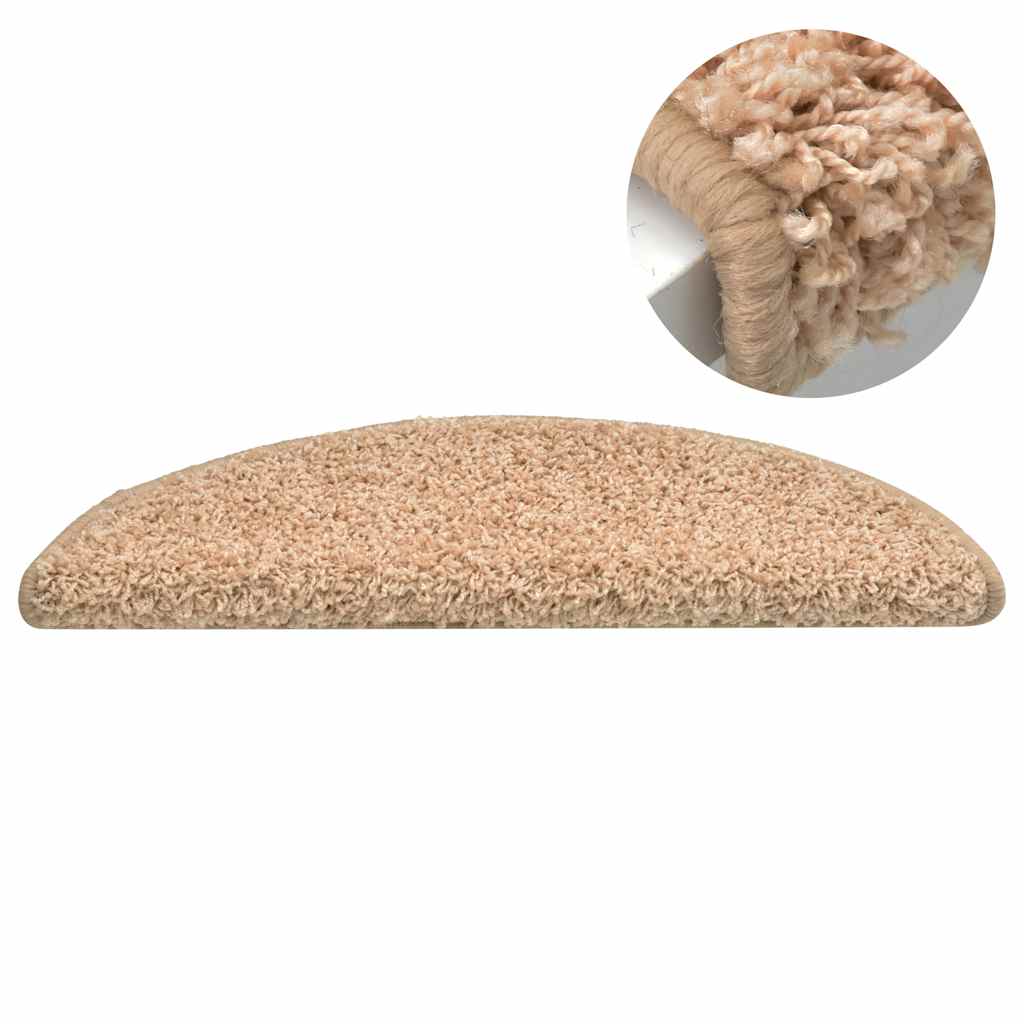 Tapetes de escada 15 peças 65x21x4 cm dourados semicirculares grandes