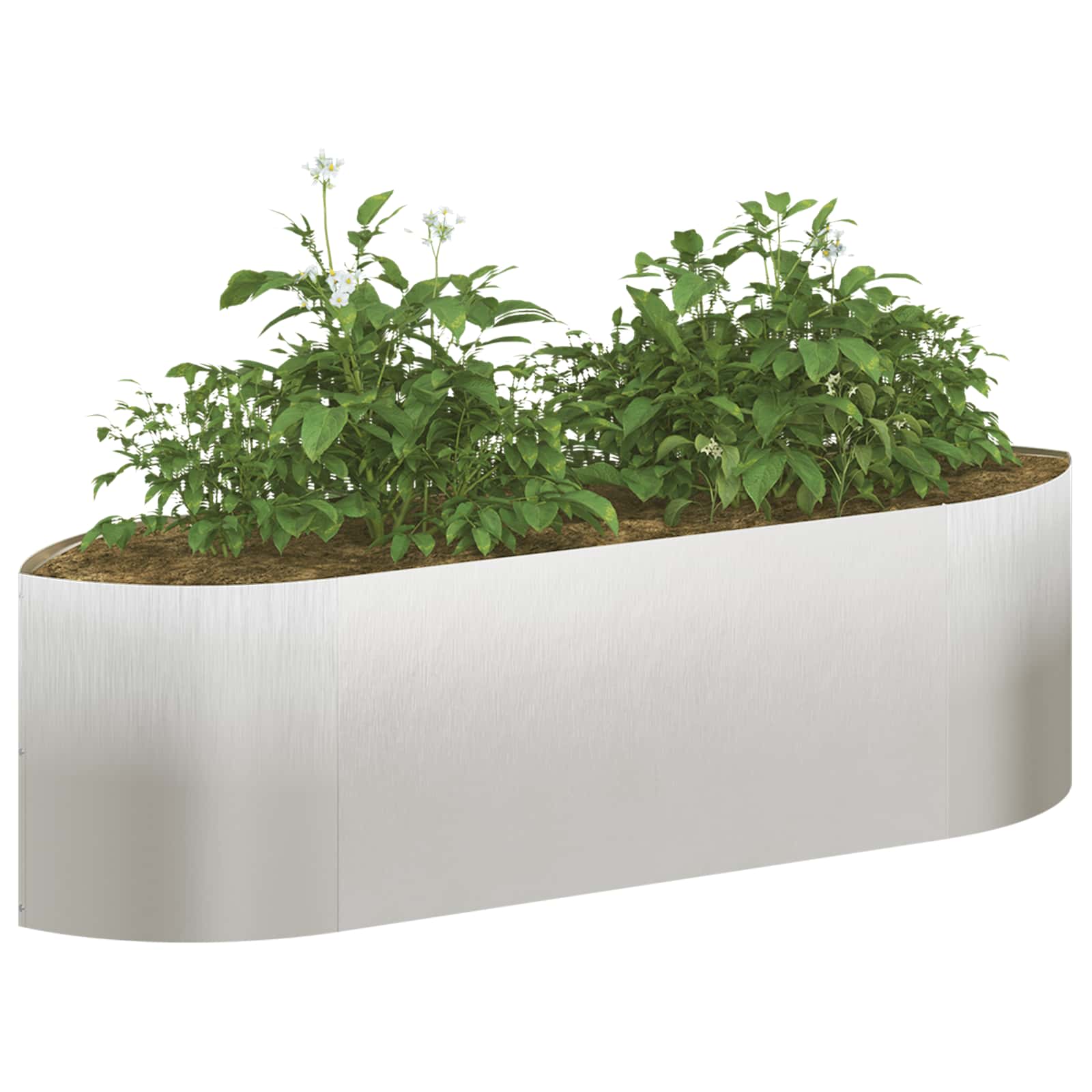 Cama de jardim elevada aço inoxidável 140 x 40 x 40 cm aço