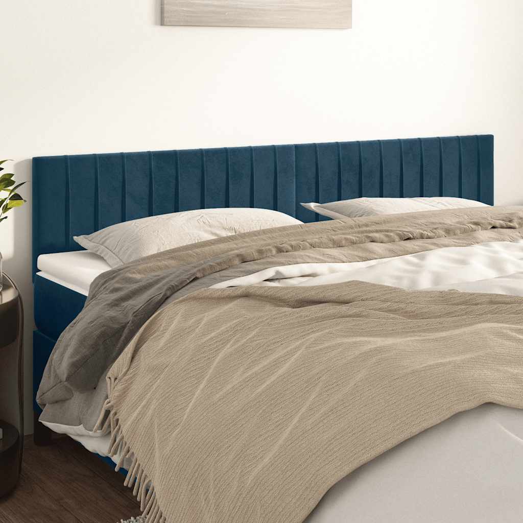 Cabeceiras azul-escuro 160x5x78/88 cm veludo