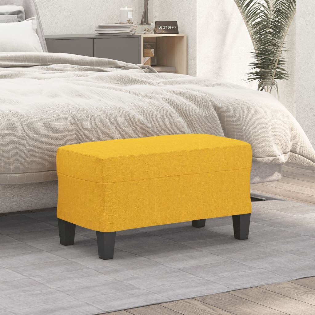 Banco 70x35x41 cm tecido amarelo-claro