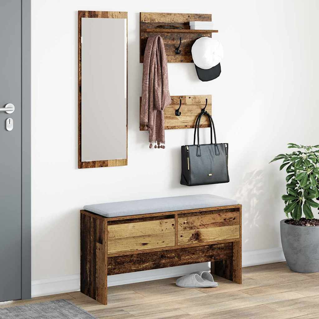 Conjunto de móveis de corredor 4 unid. madeira antiga