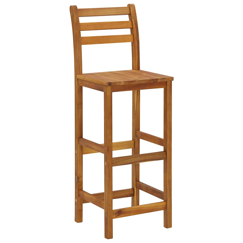 Bancos de bar 6 pcs madeira de acácia maciça