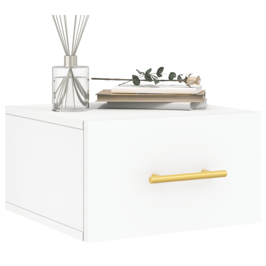 Mesa de cabeceira montagem na parede 35x35x20 cm branco