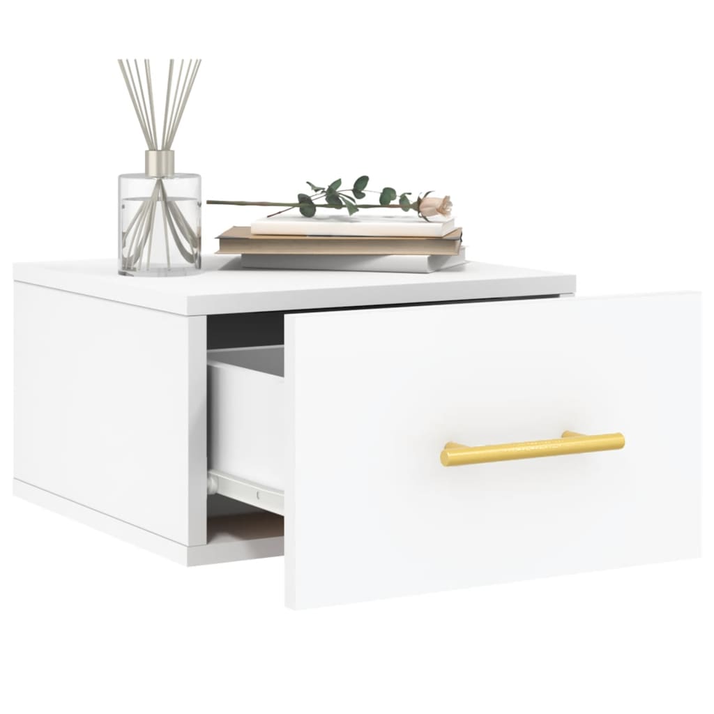 Mesa de cabeceira montagem na parede 35x35x20 cm branco