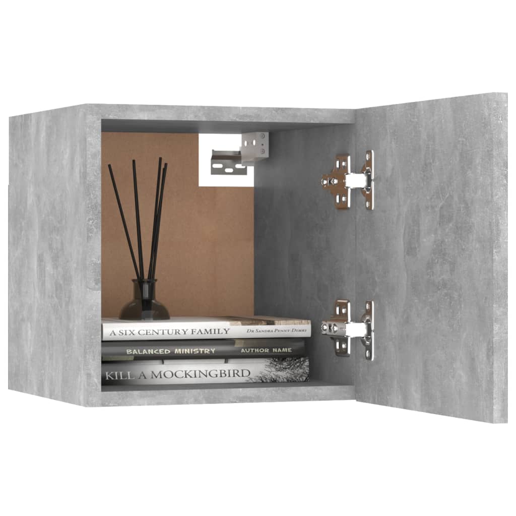 Mesas de cabeceira 2pcs derivados de madeira cinzento cimento