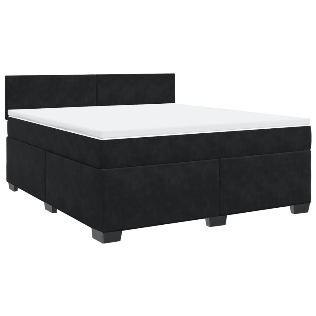 Cama com molas/colchão 180x200 cm veludo preto