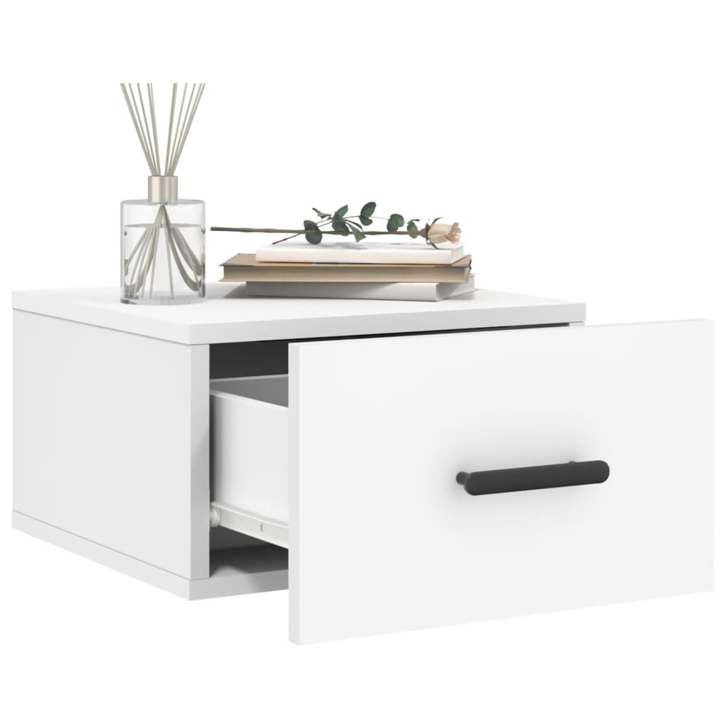 Mesa de cabeceira montagem na parede 35x35x20 cm branco