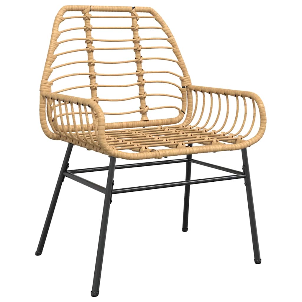 Conjunto jantar jardim 7 peças vidro vime PE castanho