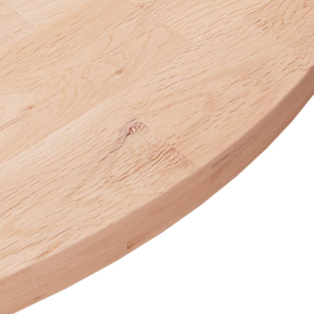 Tampo de mesa redondo ø60x2,5 cm carvalho maciço não tratado