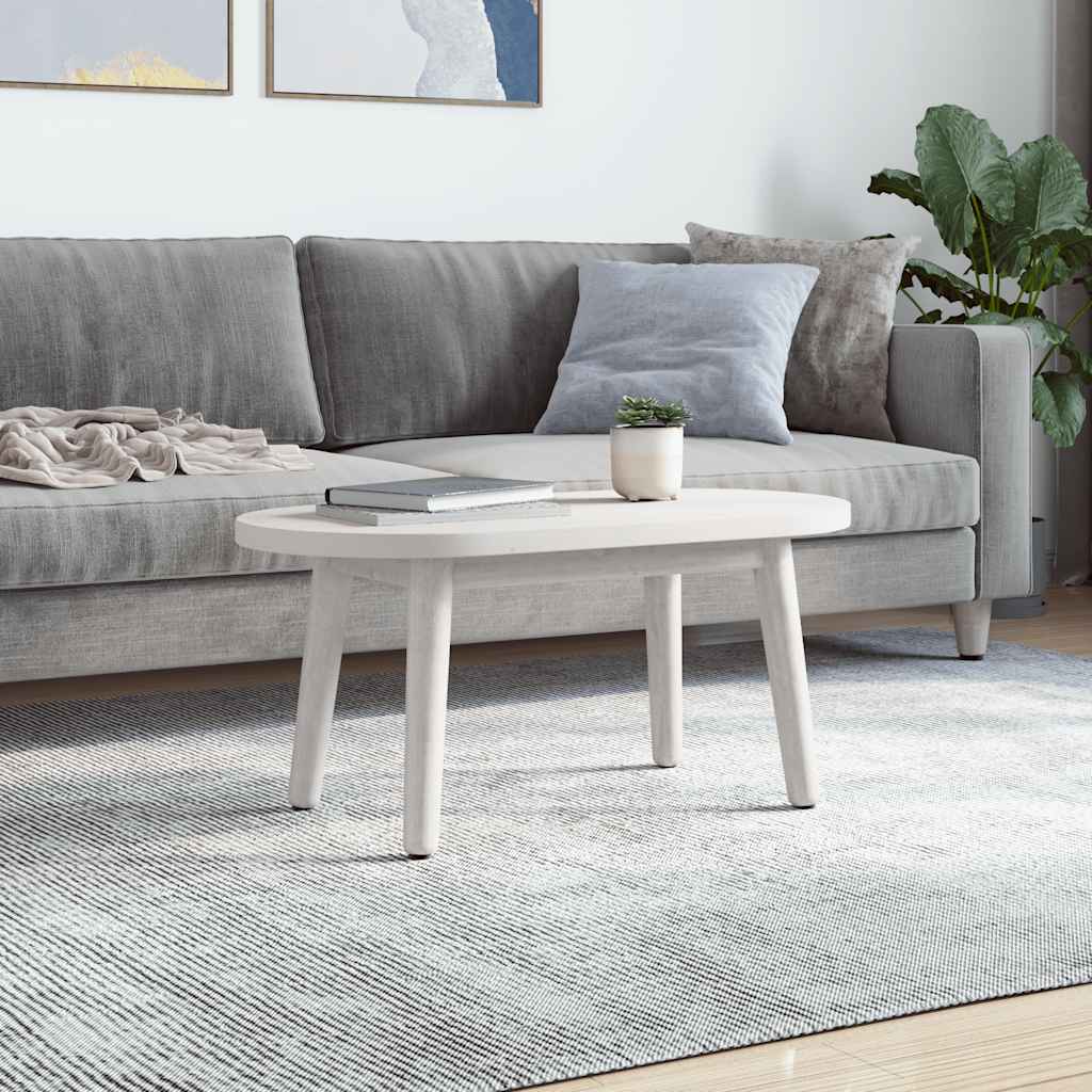 Tampo de mesa oval 70x35x2,5 cm pinho maciço branco