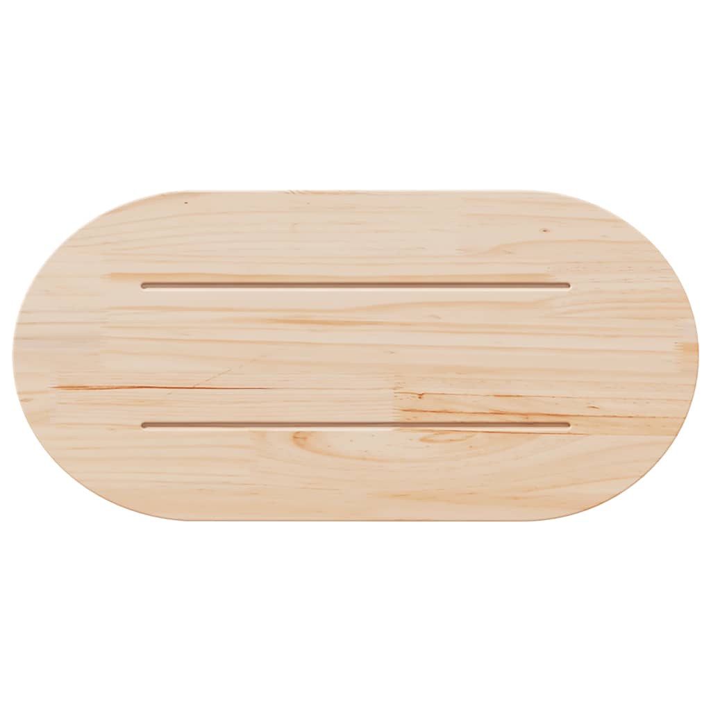 Tampo de mesa oval 70x35x2,5 cm pinho maciço branco