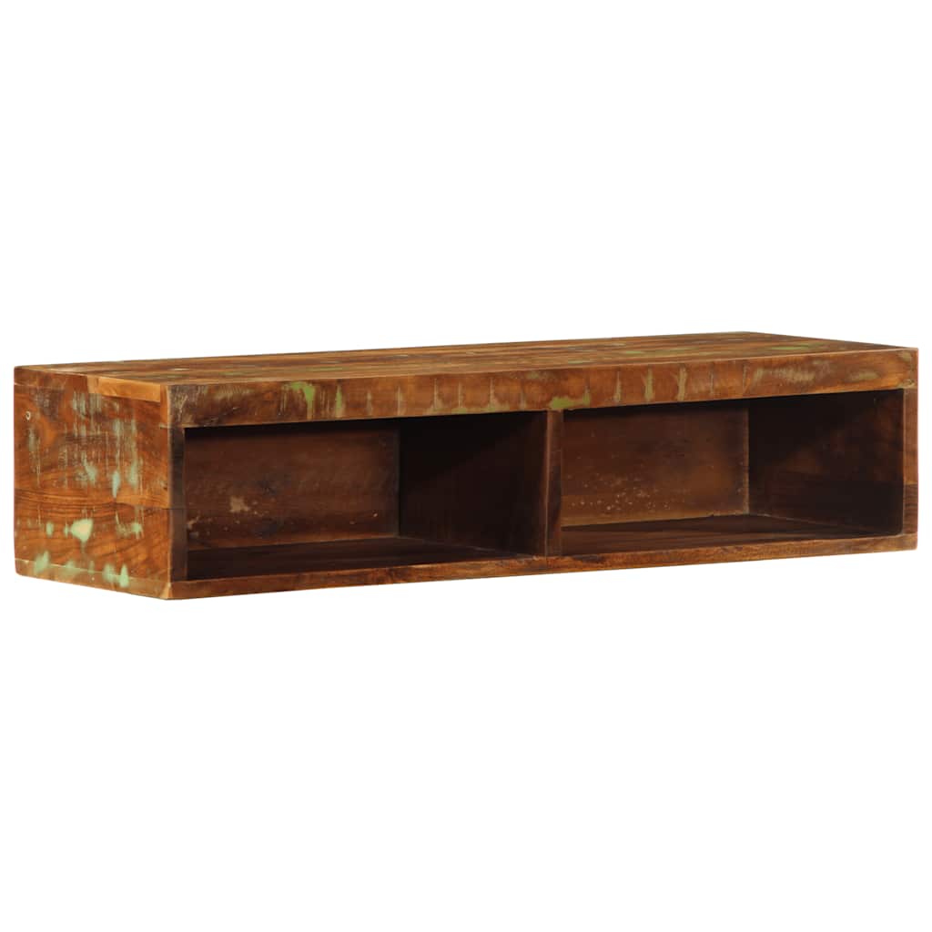 Armário de TV para parede 80x30x19 cm madeira recuperada maciça