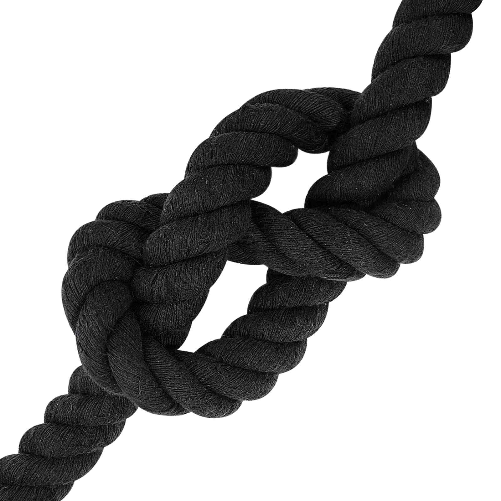 Corda de algodão 40 mm 25 m preto 100% algodão