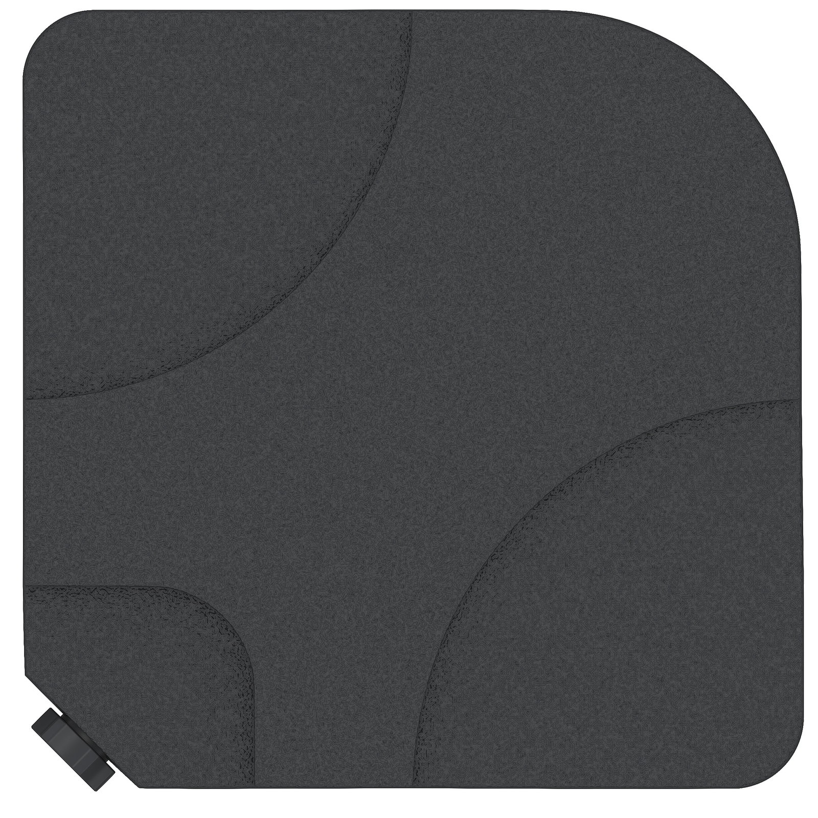 Base para Chapéu de Sol de 4 Peças Suporte para Chapéu de Sol para Jardim Pátio Exterior 50x50x7,5cm Preto