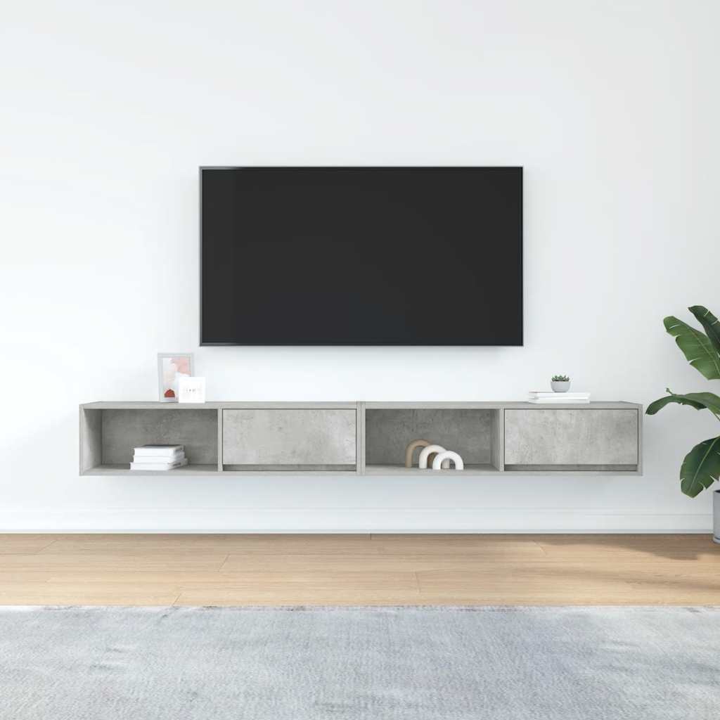 Móveis de TV 2pcs 100x31x25,5 cm deriv. madeira cinza cimento