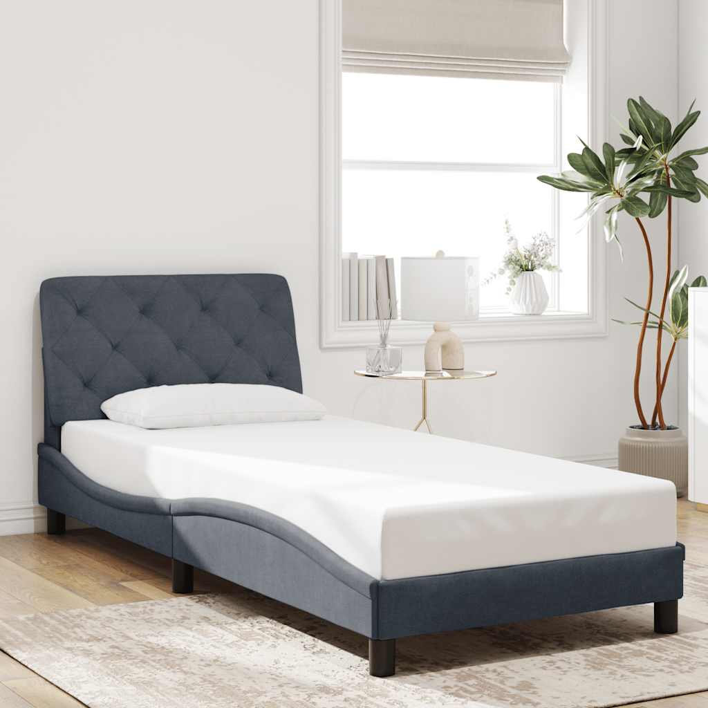 Estrutura de cama sem colchão 80x200 cm veludo cinzento-escuro