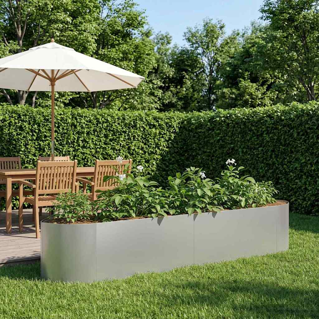 Cama de jardim elevada aço galvanizado 220 x 40 x 40 cm aço