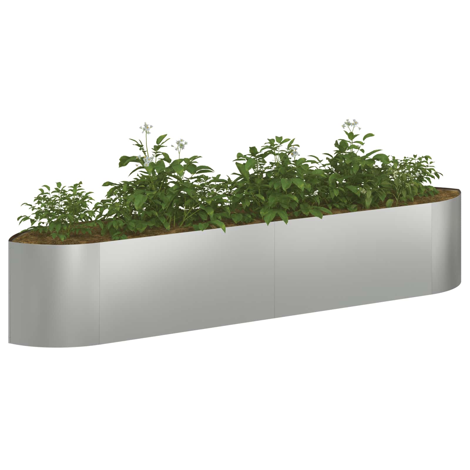 Cama de jardim elevada aço galvanizado 220 x 40 x 40 cm aço
