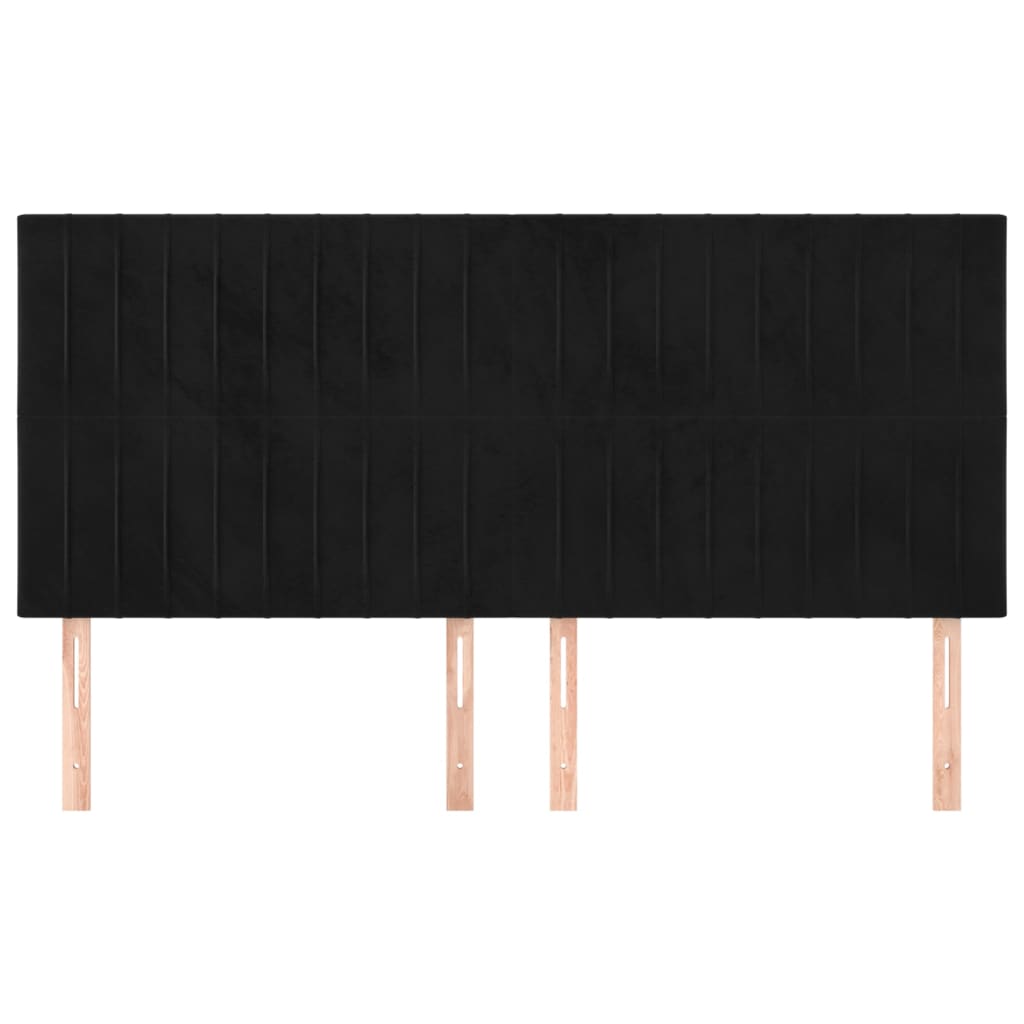 Cabeceira preta 180x5x118/128 cm veludo