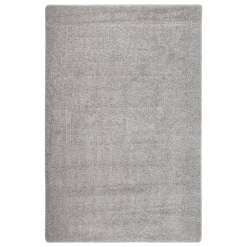 Tapete shaggy 200x290 cm antiderrapante cinzento-claro