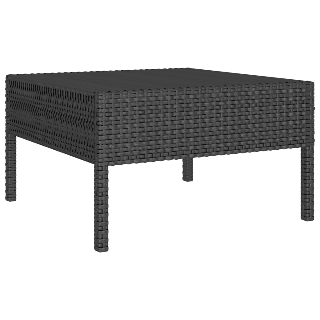 14 Pcs conjunto lounge de jardim c/ almofadões vime PE preto