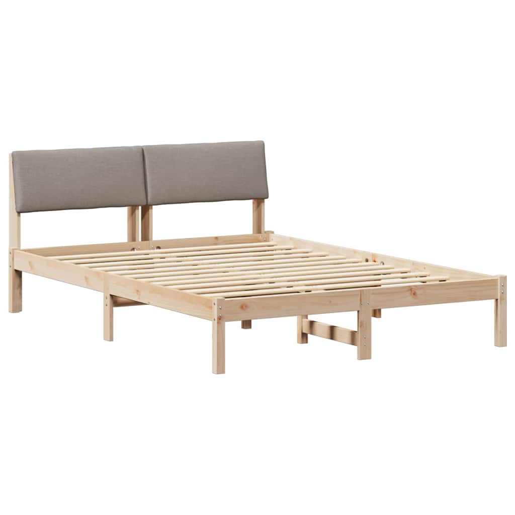 Estrutura da cama com cabeceira marrom e taupe 135 x 190 cm
