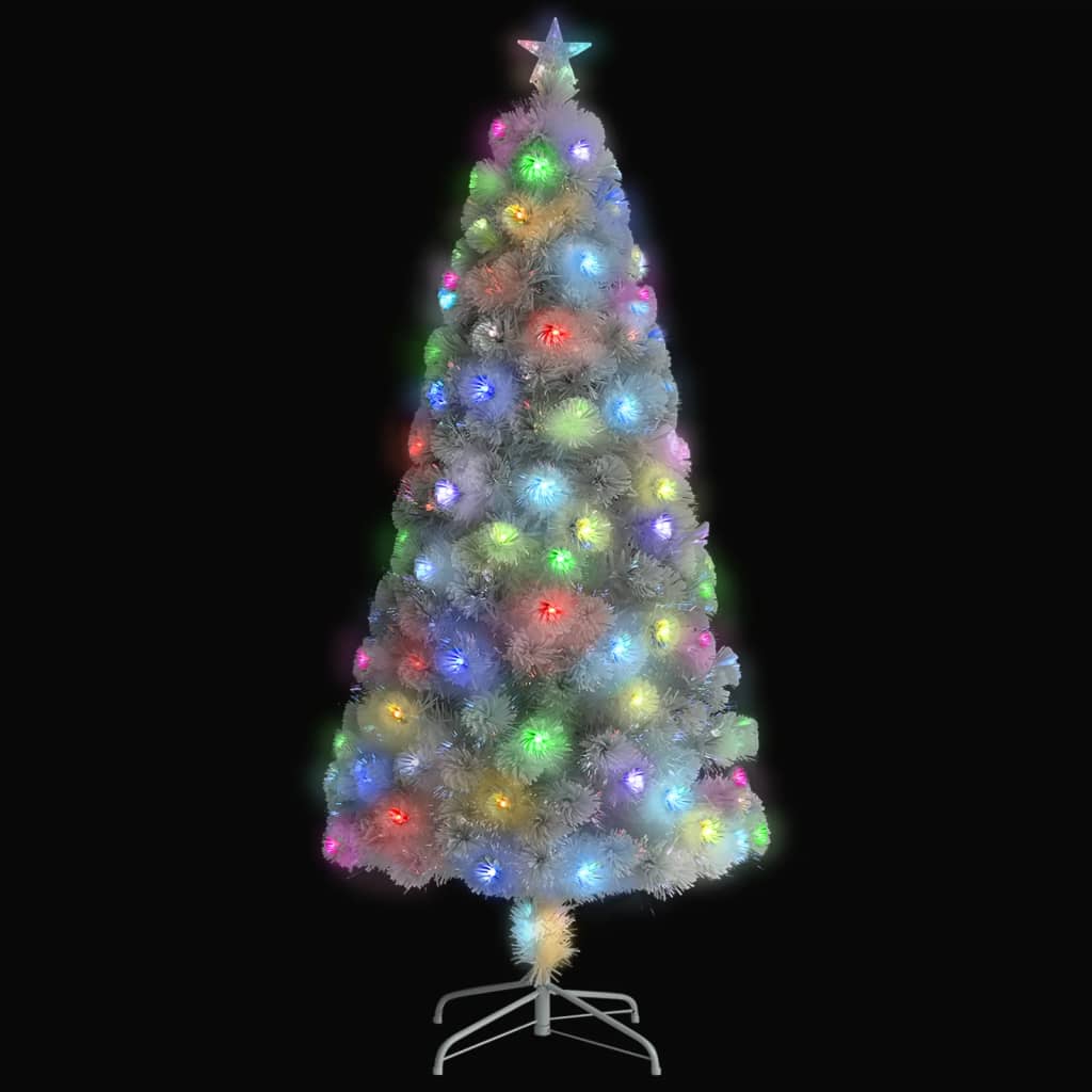 Árvore natal artificial pré-iluminada 150 cm fibra ótica branco