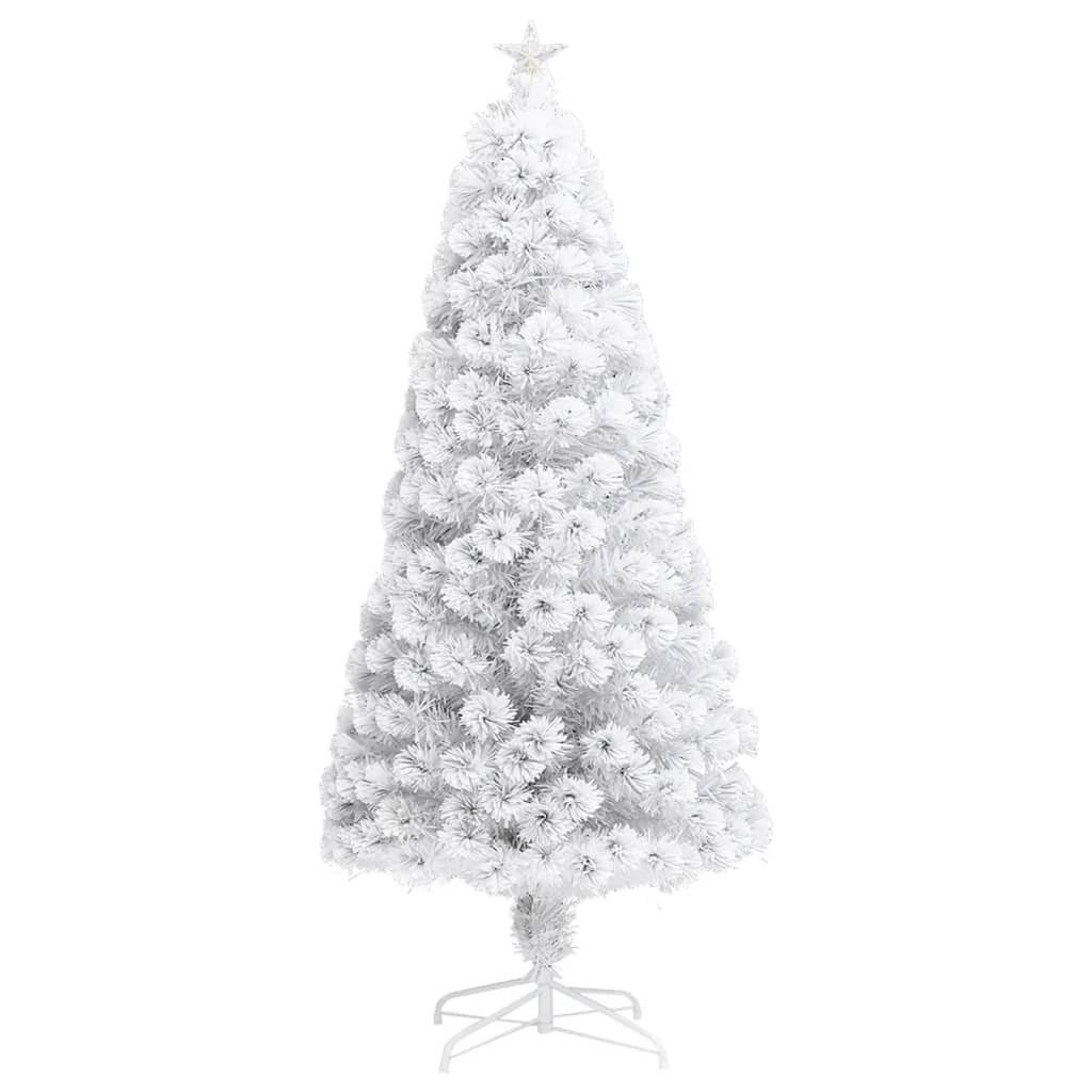 Árvore natal artificial pré-iluminada 150 cm fibra ótica branco