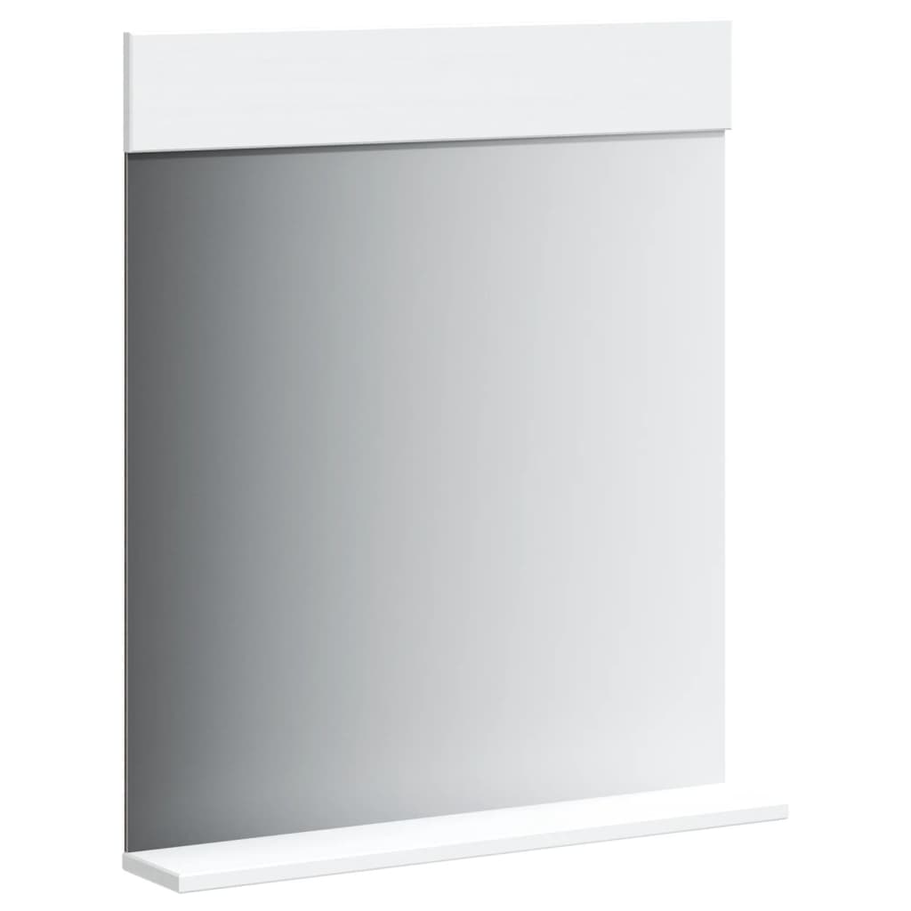 Espelho wc c/ prateleira berg 60x12x70 cm madeira maciça branco