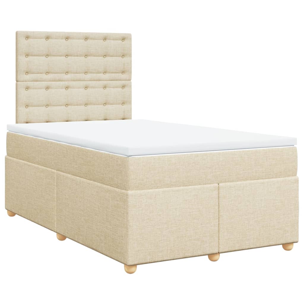 Cama com molas/colchão 120x200 cm tecido cor creme