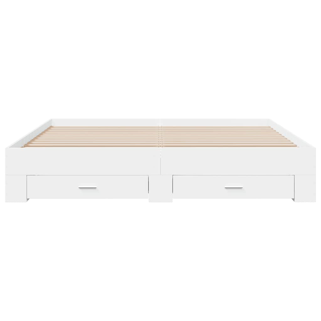 Estrutura de cama c/ gavetas 180x200cm derivados madeira branco