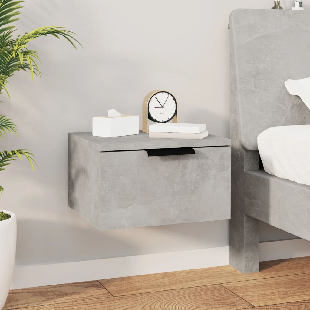 Mesas de cabeceira parede 2 pcs 34x30x20 cm cinza cimento