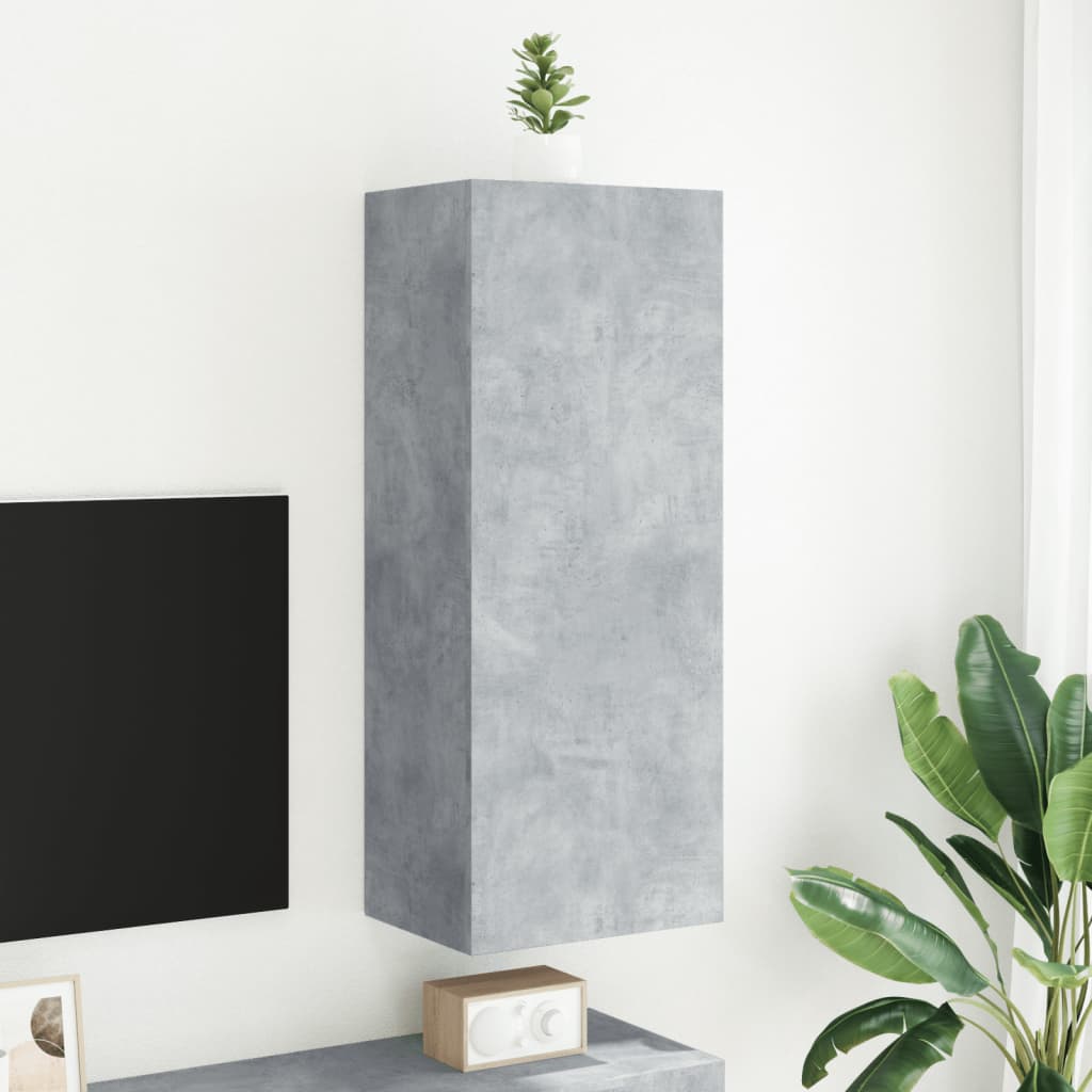 Móvel parede TV 40,5x30x102 cm derivados madeira cinza cimento