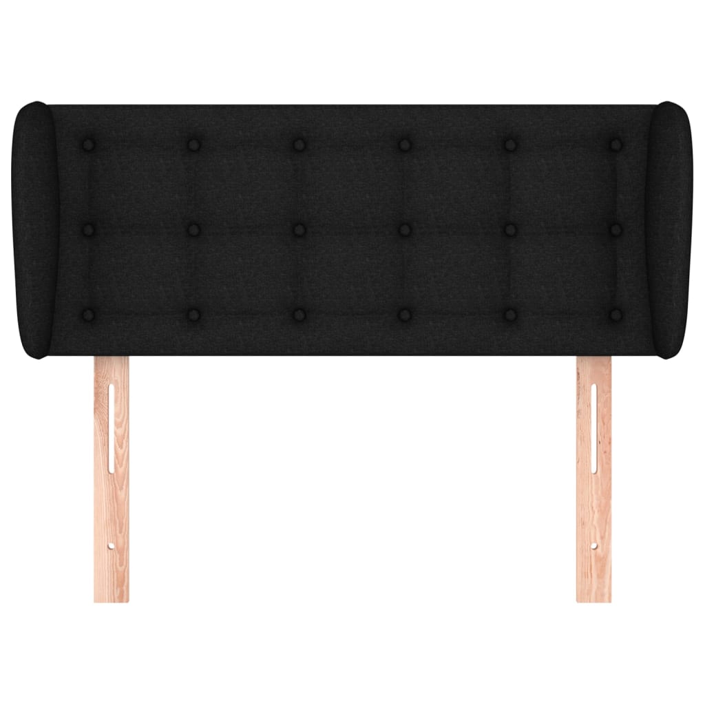 Cabeceira de cama c/ abas tecido 103x23x78/88 cm preto