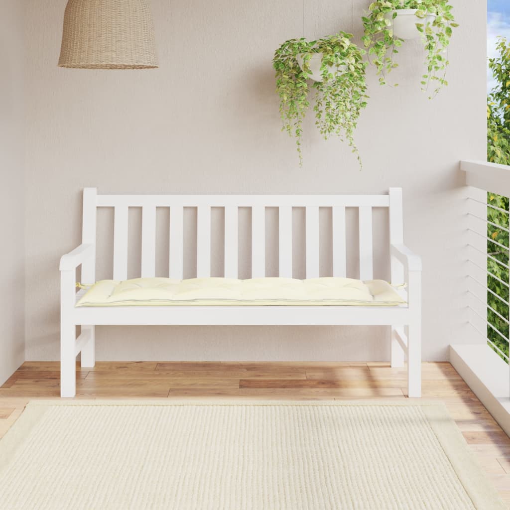 Almofadão p/ banco de jardim 150x50x7 cm tecido oxford creme