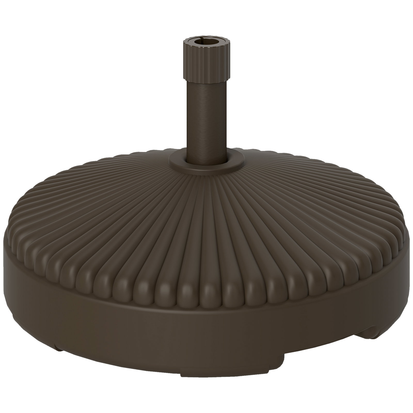 Base para chapéu de sol redonda suporte para chapéu de sol preenchível com água 23l ou areia 28kg ø55x30 cm marrom
