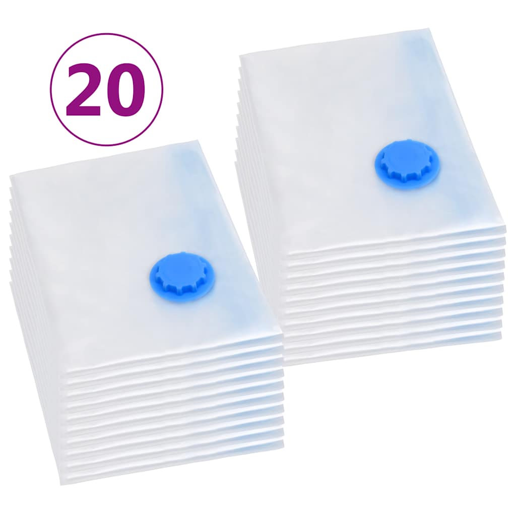 Sacos para arrumação de roupas a vácuo 120x70 cm 20 pcs