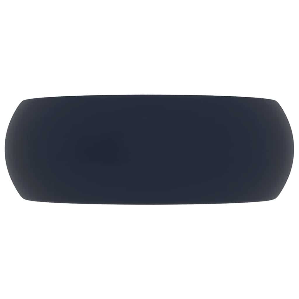 Lavatório luxuoso redondo 40x15cm cerâmica azul-escuro mate