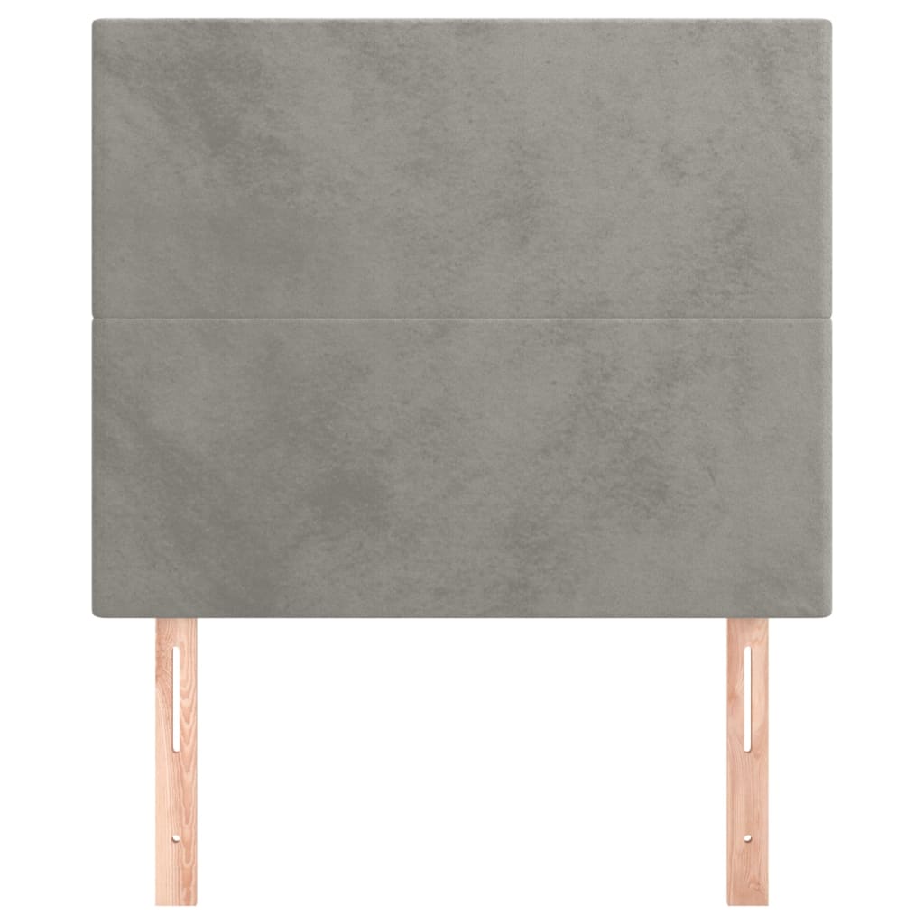 Cabeceira cinza claro 90x5x118/128 cm veludo