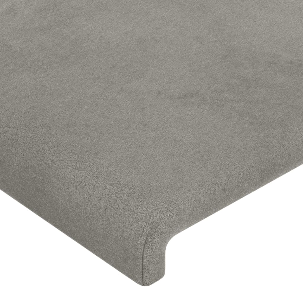 Cabeceira cinza claro 90x5x118/128 cm veludo