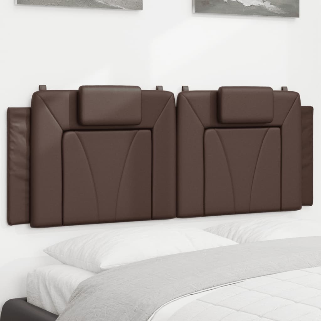 Almofadão de cabeceira viana 140 cm couro artificial castanho