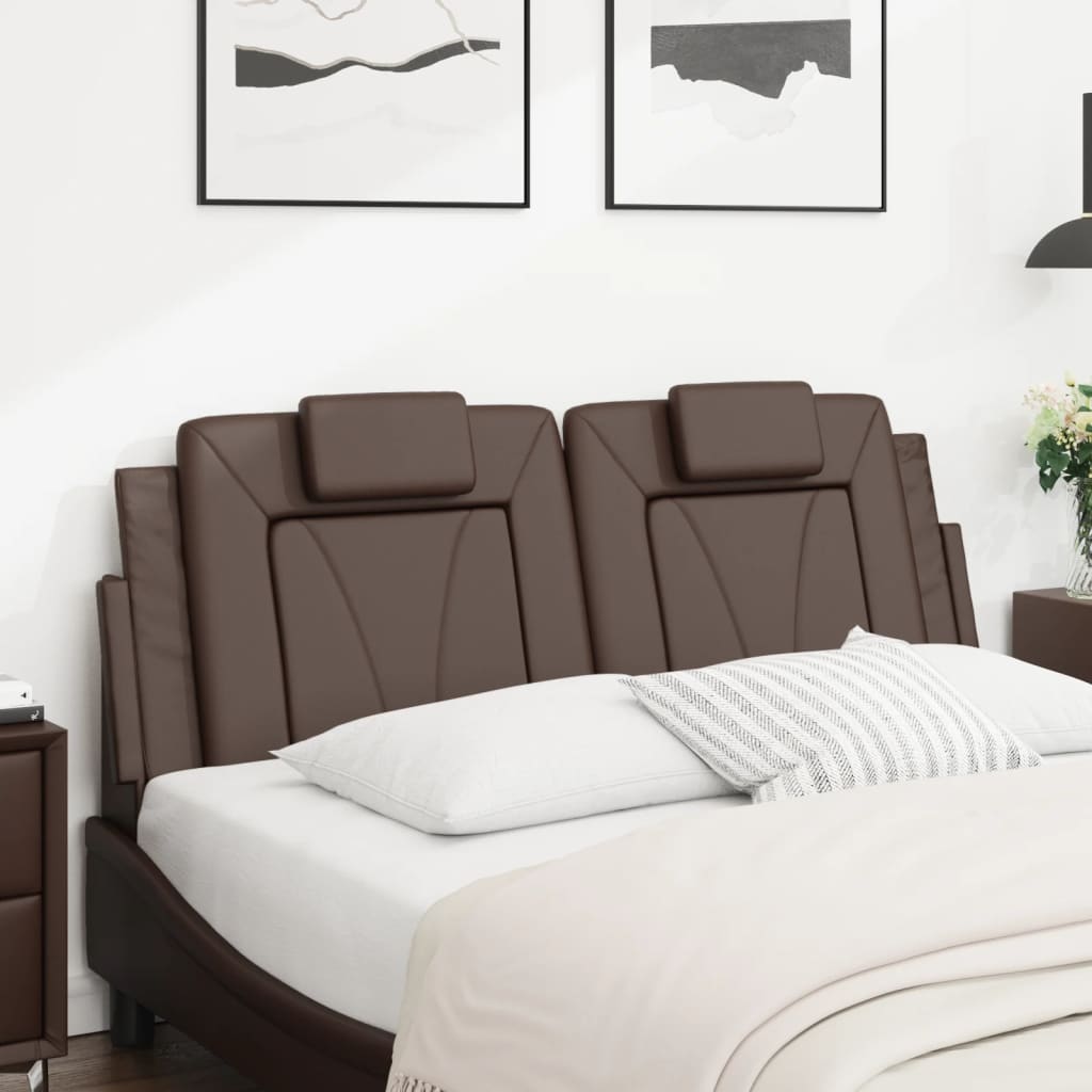 Almofadão de cabeceira viana 140 cm couro artificial castanho