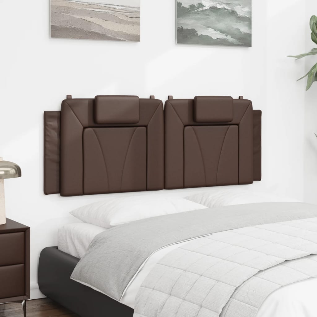 Almofadão de cabeceira viana 140 cm couro artificial castanho