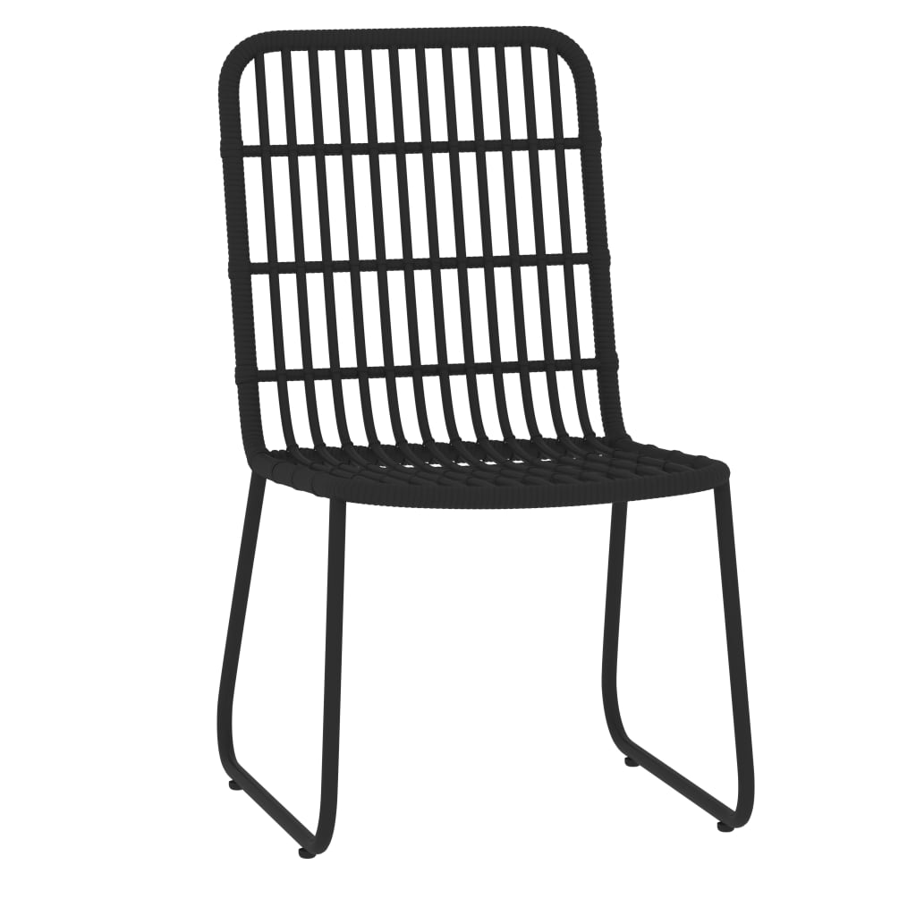 5 Pcs conjunto de jantar para jardim preto