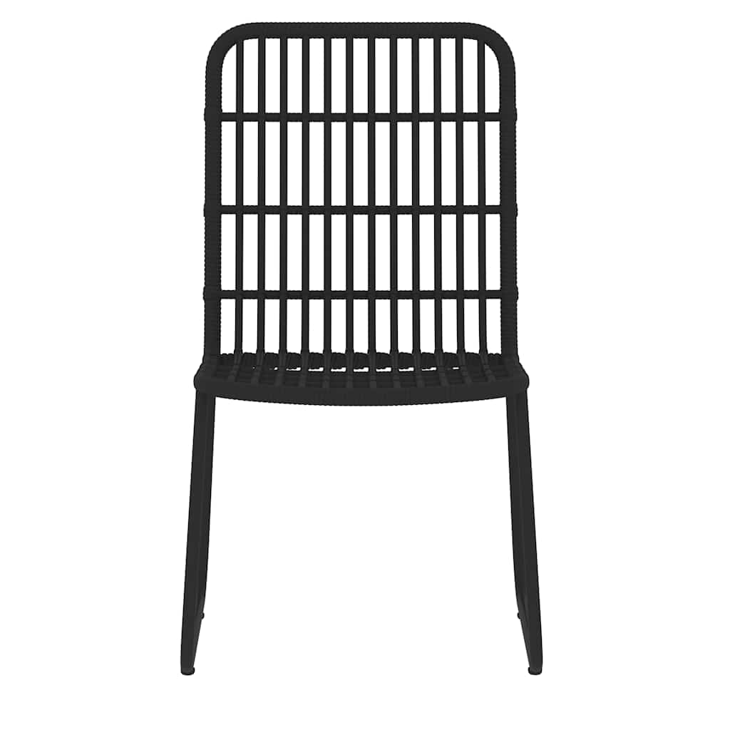 5 Pcs conjunto de jantar para jardim preto