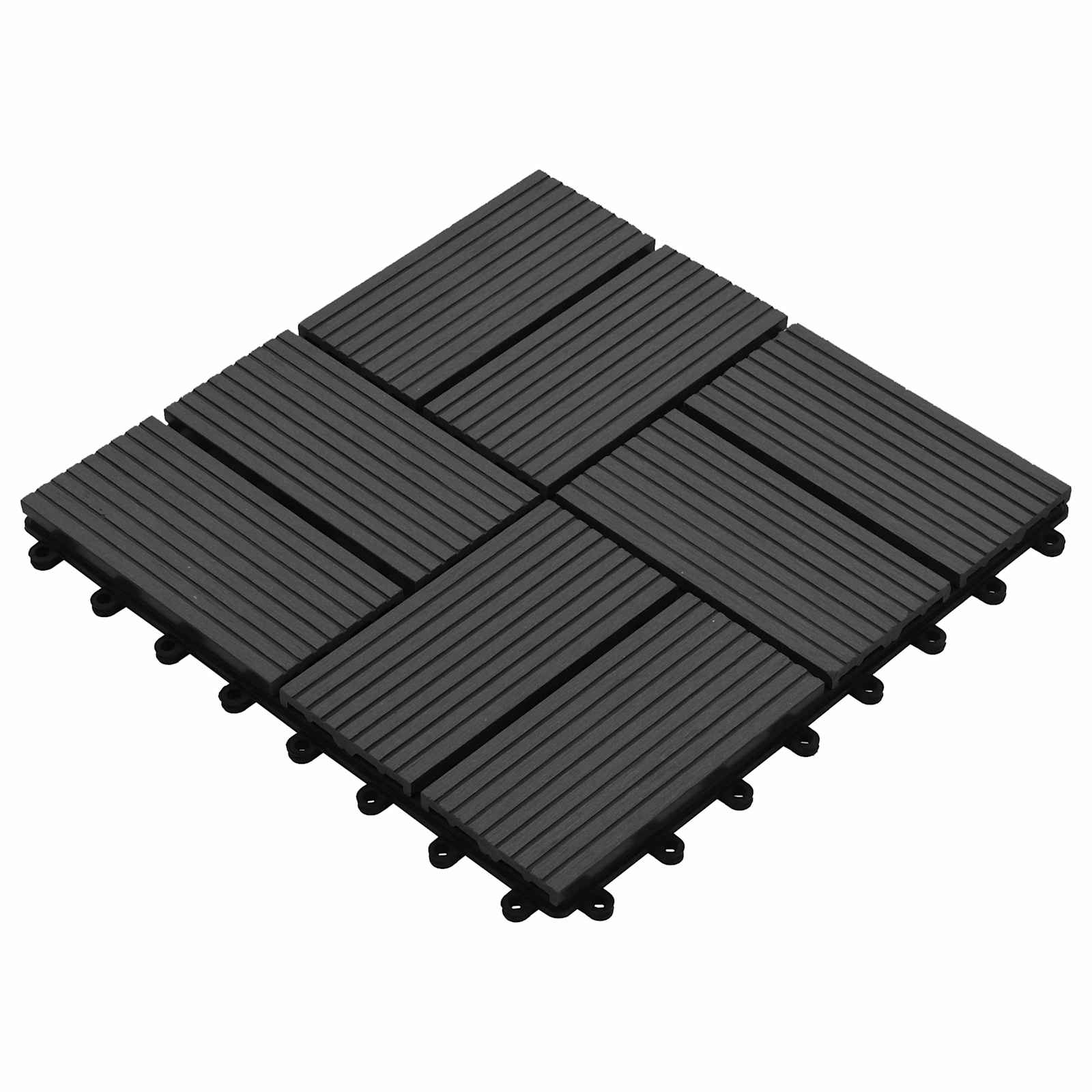Telha de deck 11 unid. preto 30 x 30 cm wpc